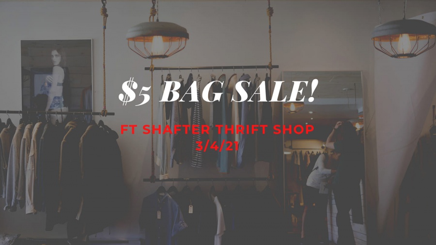 Fort Shafter Thrift Shop $5 Clothing & Shoe Bag Sale